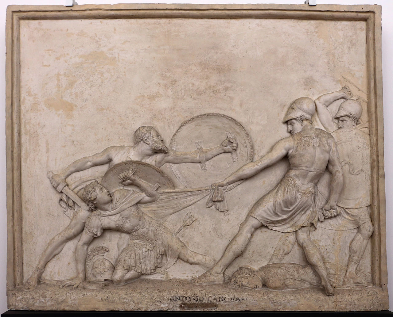 Socrate salva Alcibiade nella battaglia di Potidea - gesso, Accademia di San Luca